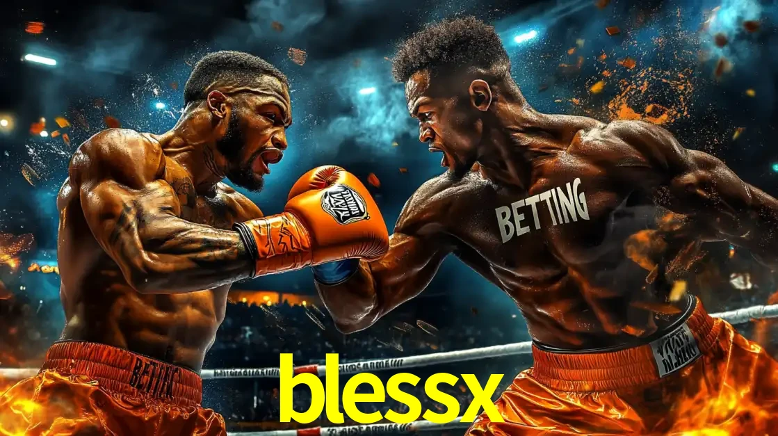 Dois boxeadores em uma luta intensa e explosiva, representando a adrenalina e as oportunidades de apostas em esportes de combate disponíveis na plataforma blessx.